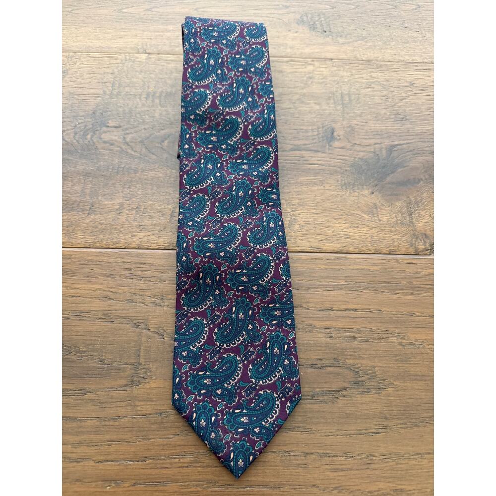 Robert Talbott Bunce Brothers Paisley Hand Sewn Italian Hand Printed Silk Tie